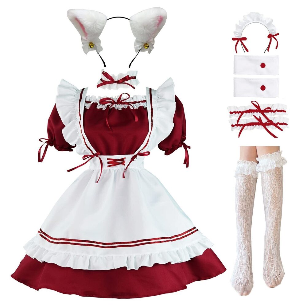 6944 Maid Outfit Anime Cosplay Lolita Dress French Maid Costume Plush cat